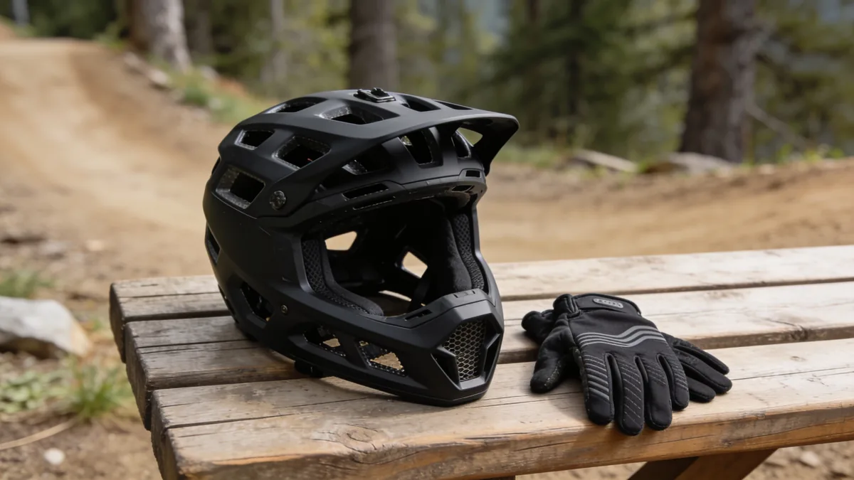 Casco MTB y guantes recomendados como accesorios para rodar en la Specialized Turbo Levo