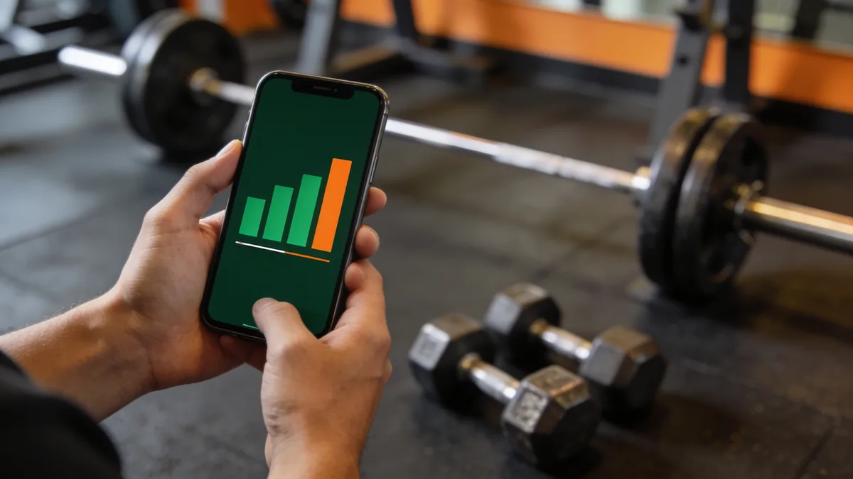 comparativa de aplicaciones para hacer ejercicio JEFIT y Hevy en el movil durante un entrenamiento con pesas