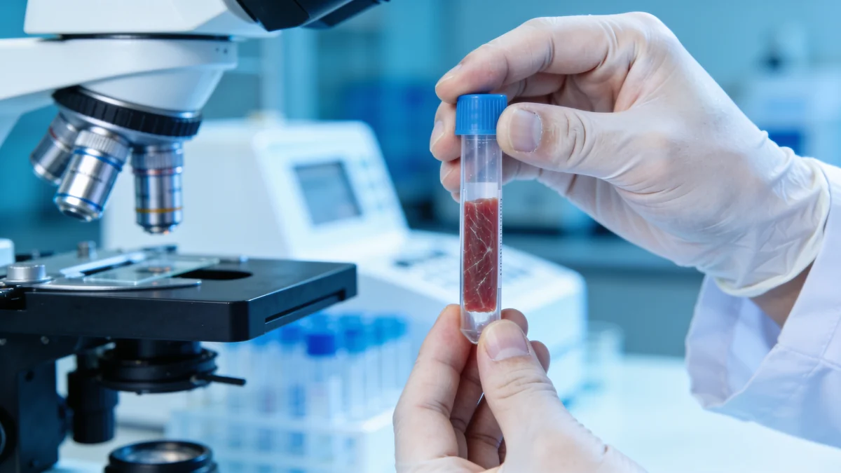 Muestra de biopsia muscular analizada en laboratorio de proteómica