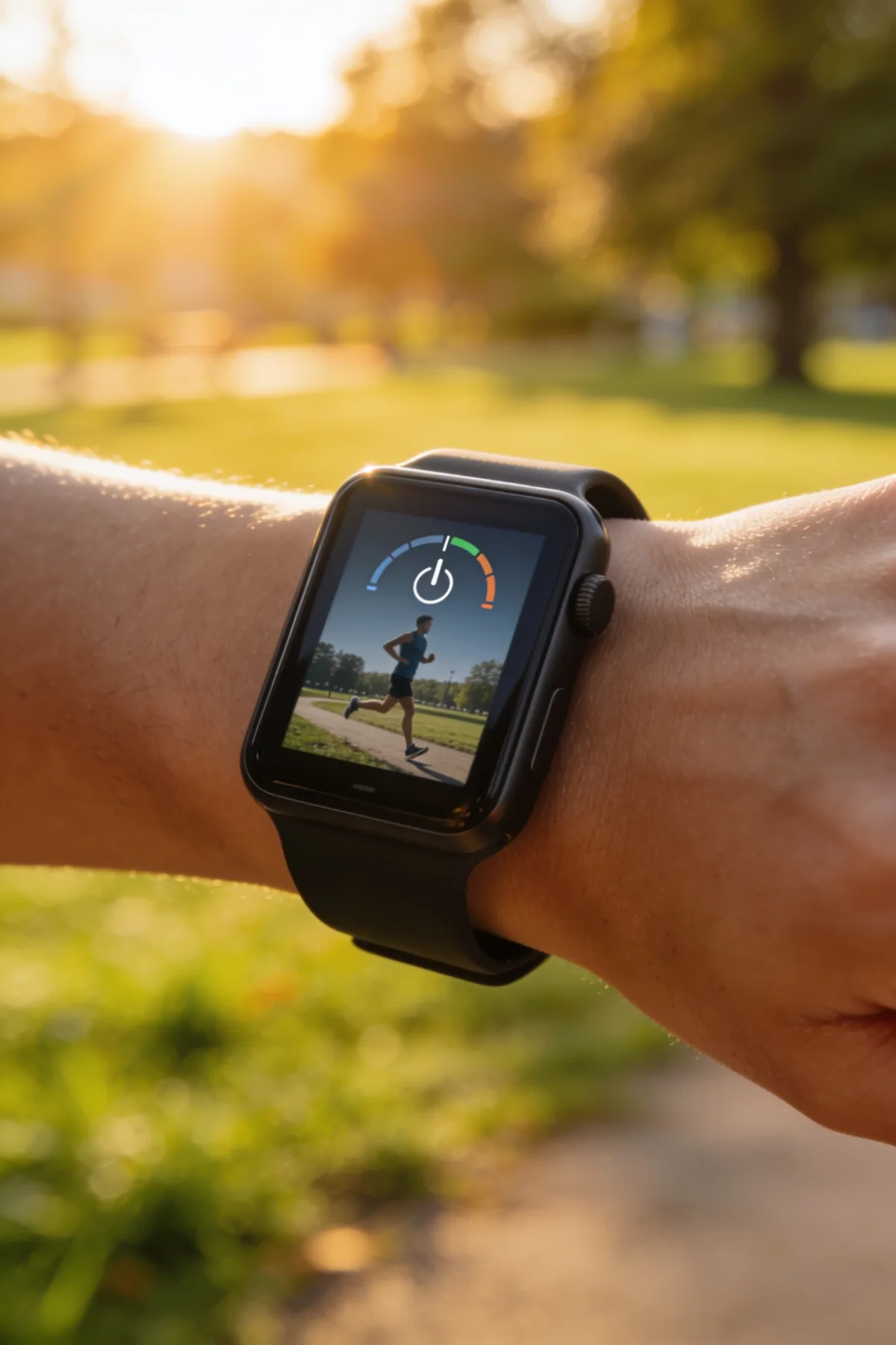 Xiaomi Redmi Watch 5 Active usado durante una carrera al aire libre