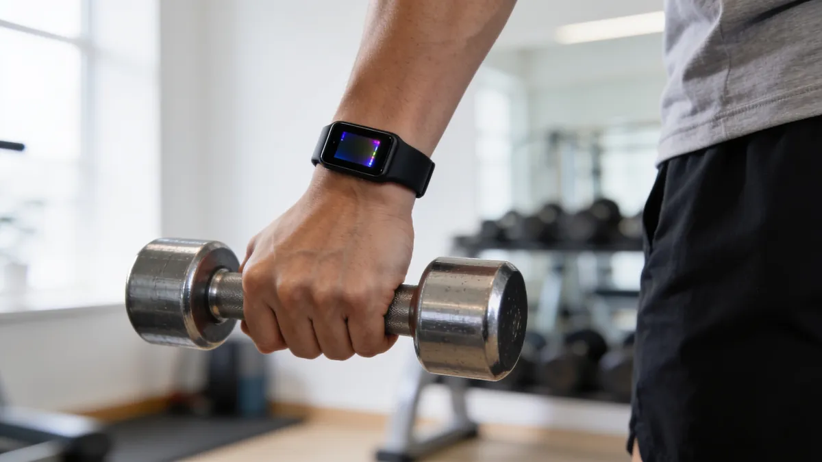 Uso de la Xiaomi Smart Band 10 durante un entrenamiento de fuerza en el gimnasio