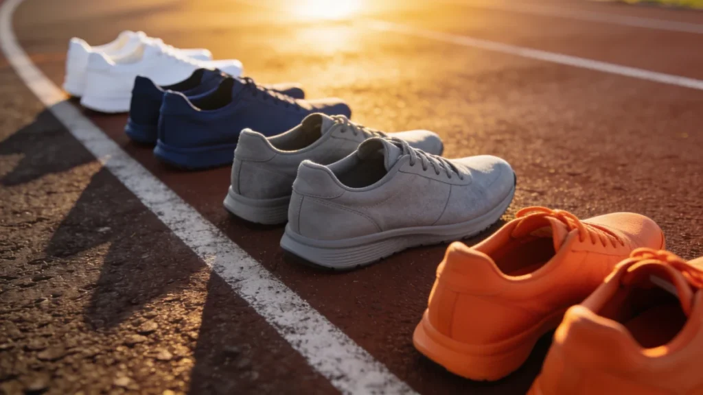 Zapatillas de running 2026 de varias marcas en pista de atletismo