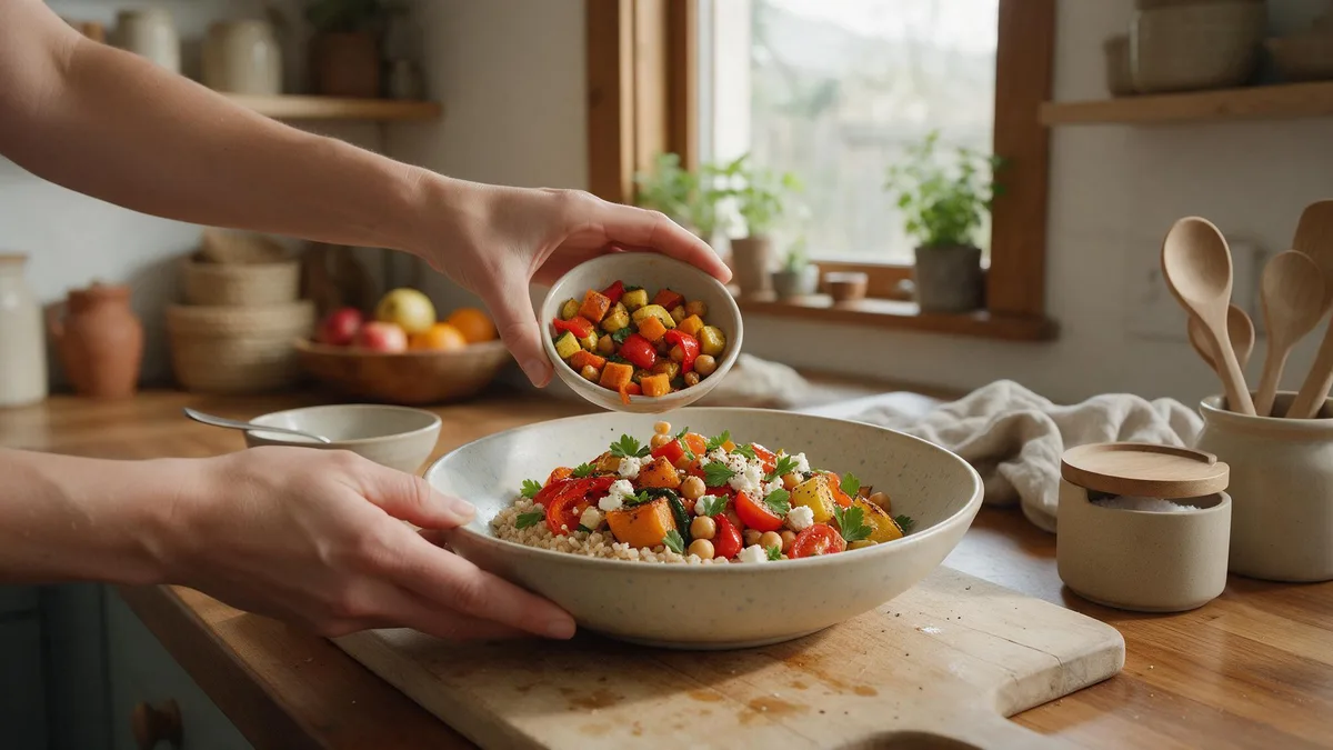 Preparación de un bowl saludable dentro de la dieta flexitariana