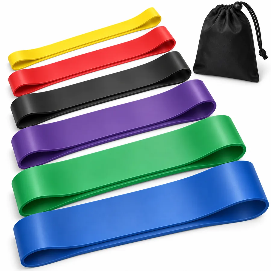 Las mejores bandas elásticas de 2026: 7 sets comparados para entrenar en casa POWER GUIDANCE bandas elásticas largas set de seis recreación IA