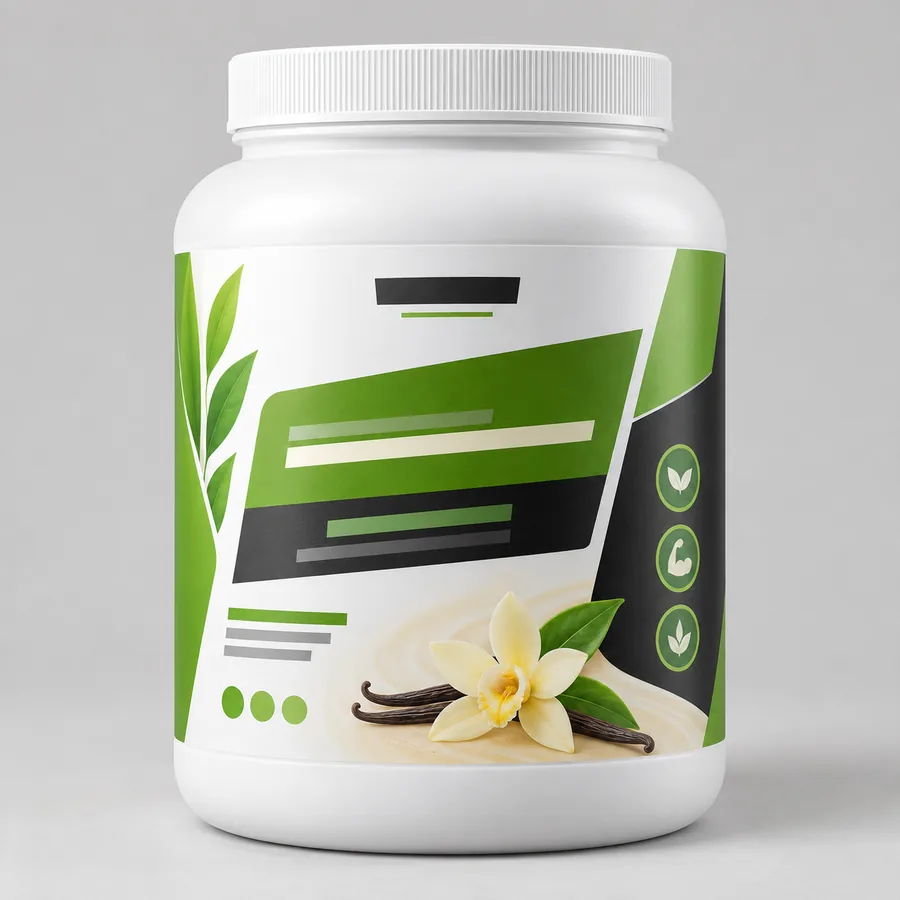 Weider Vegan Protein 750 gramos vainilla recreación IA