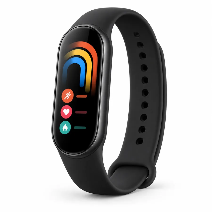 Xiaomi Smart Band 10 negra pulsera deportiva recreación IA