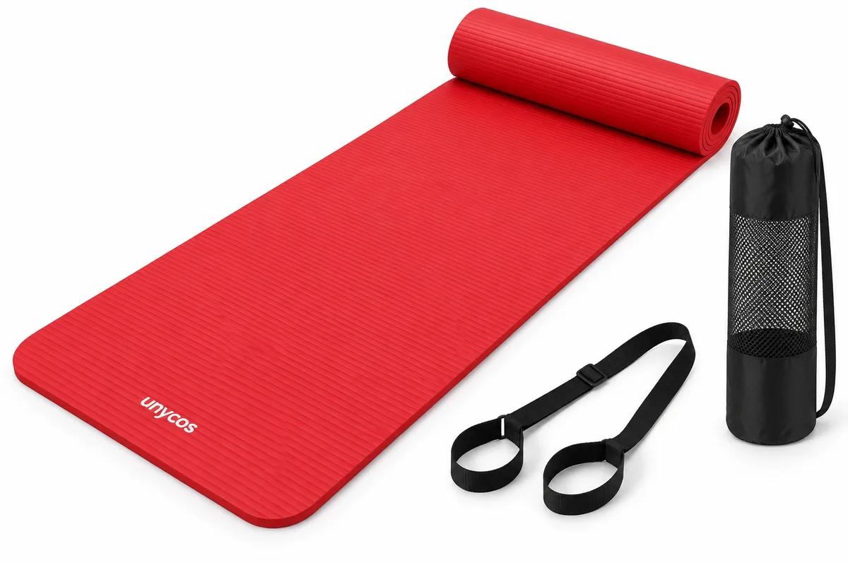 unycos NBR roja 10 mm esterilla de fitness recreación IA